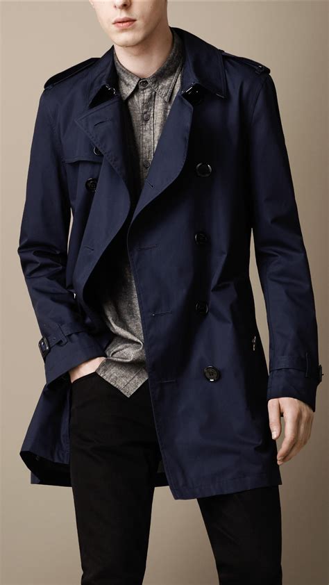 burberry mens blue trench coat|used burberry trench coat men.